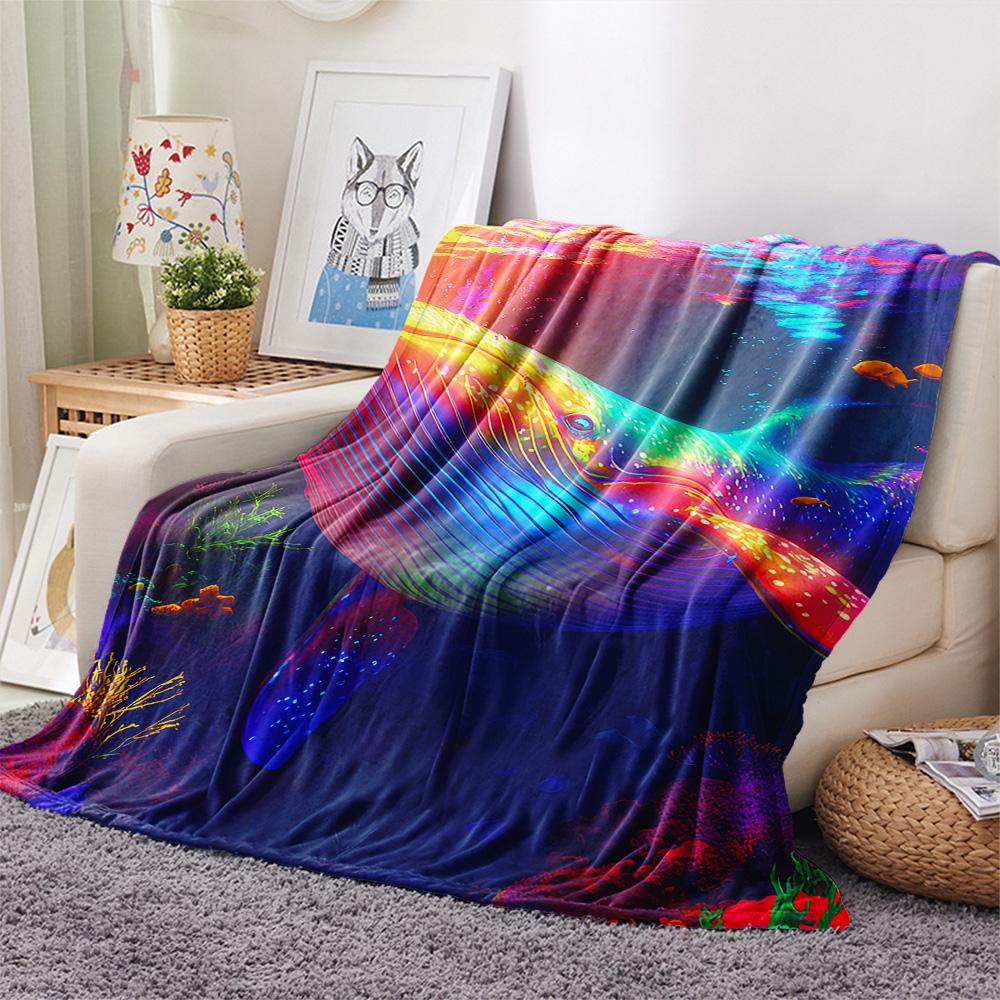 Flaneldecke mit Walmotiv, Hohe Qualität, Bequem für alle Jahreszeiten, Heimdekoration, Wärme und Komfort, Perfekt für Weihnachtsgeschenke