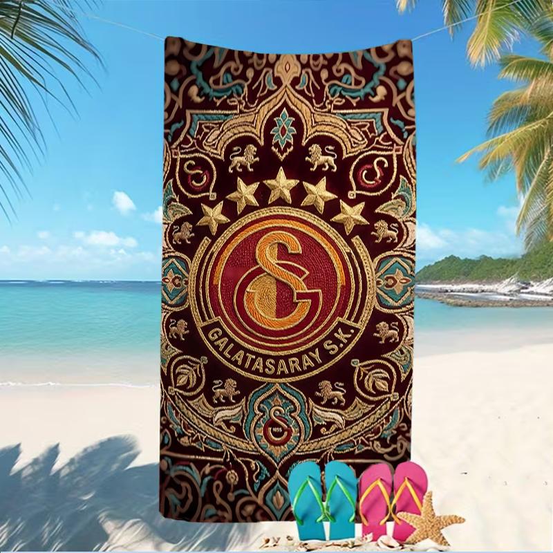 Beach Towel with Galatasaray S .K Pattern - soft,absorbent,machine washable Lightweight&Modern,swimming,Travel Essentials