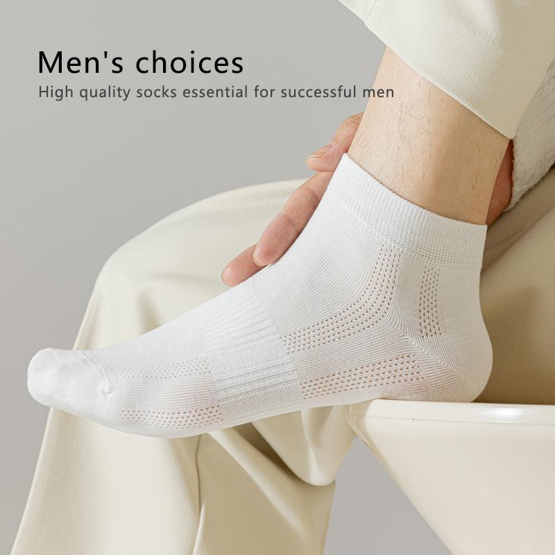 5Pairs Men Combed Cotton Socks Double Needle Antibacterial Black Casual Business Breathable High Quality Male Sock Size39-45