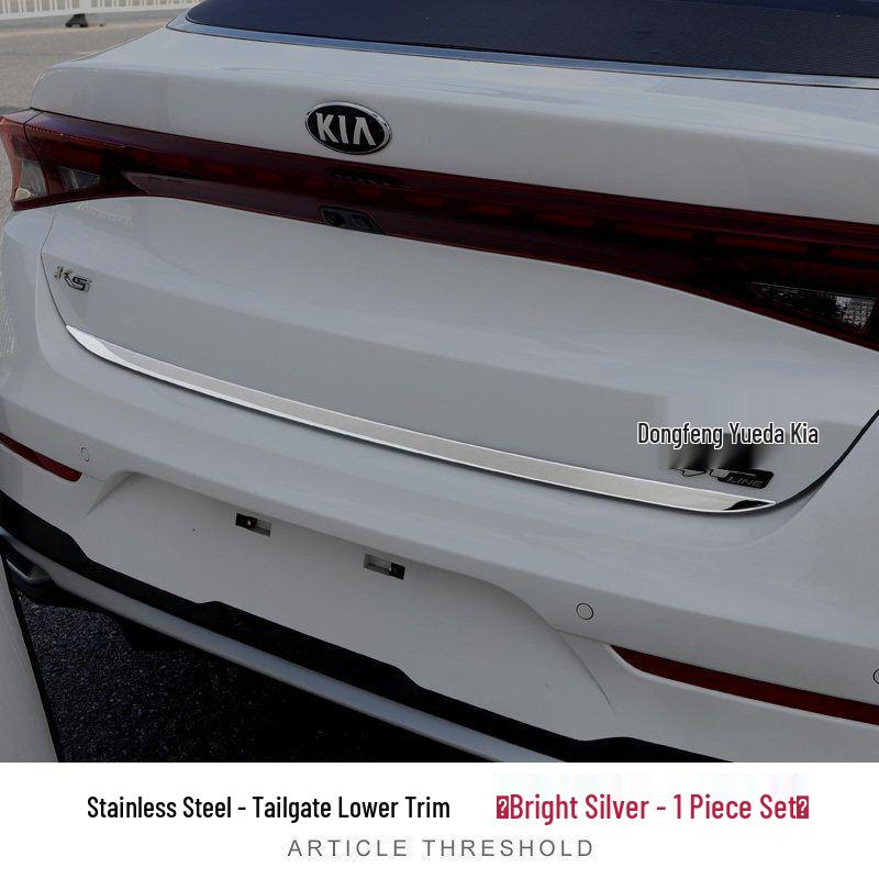 Kia K5 & K-Coupe Tailgate Trim Strip: Stainless Steel Rear Bumper Decorative Trim for 20 Models
