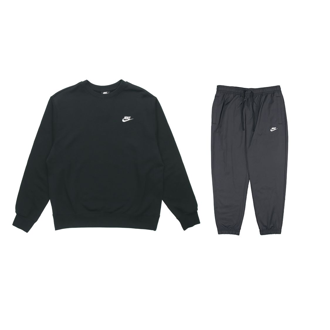 

Nike Logo Crewneck Sweatshirt And Casual Woven Sports Pants Set Men Sweatshirt And Pants Set Black BV2667-010+DD5311-010 L