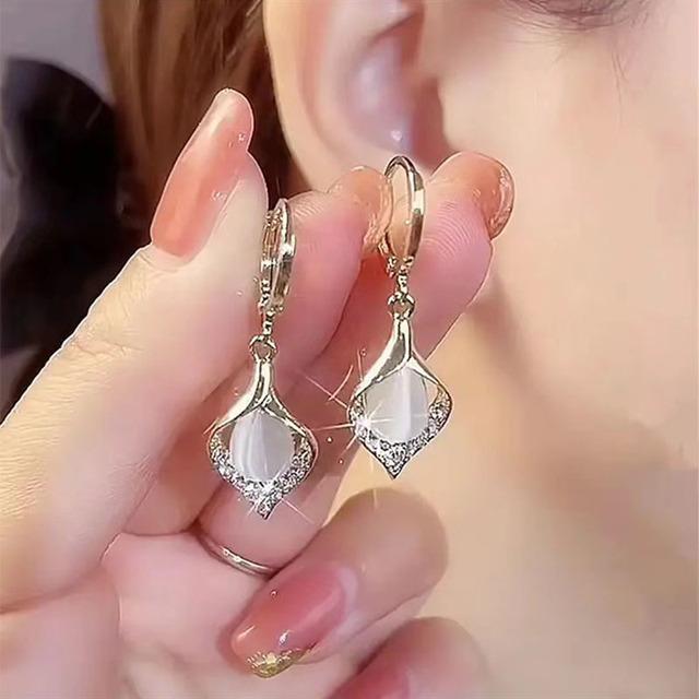 

Роскошные ювелирные изделия опал циркон висячие серьги для женщин свадьба помолвка серьги подарок на день святого валентина день рождения Pendientes Mujer