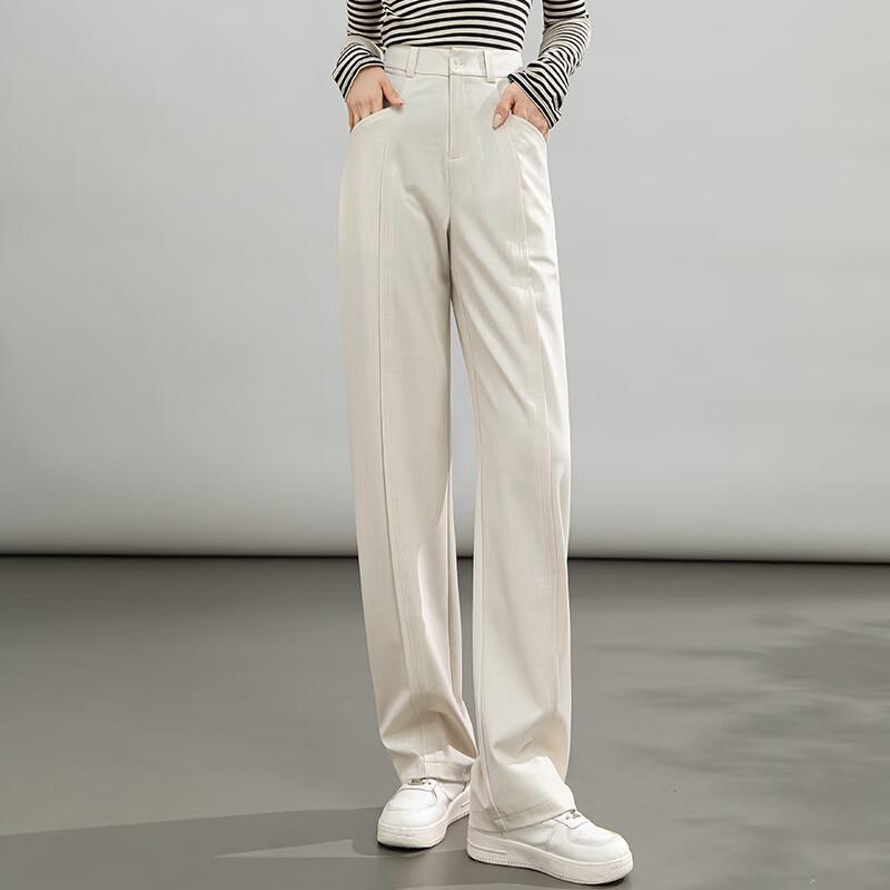 Fanzhen Women's High-Waisted Draped Wide-Leg Suit Pants
