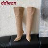 Mode Winter Herbst Mode Slipper Damen Kniehohe Stiefel mit dünnen Absätzen Schuhe Damen Moderne lange Stiefel Weibliche Pumps Schuhe