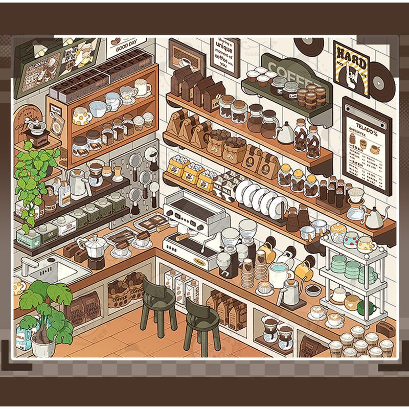 3D DIY Miniature Scene Creation Stickers Supermarket Shelf Stickers Book Album Cartoon Scene Festival Birthday Gift For Kid