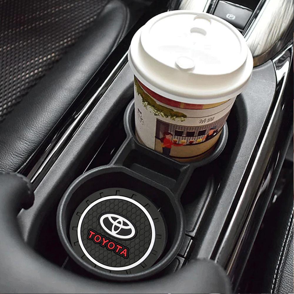 2026 Nouveau Pour Toyota 2 Pièces Porte-Gobelet Antidérapant en Silicone pour Voiture Tapis de Support pour Tasse d'Eau d'Intérieur Automobile Pour Toyota Corolla Camry RAV4 Yaris C-HR Av