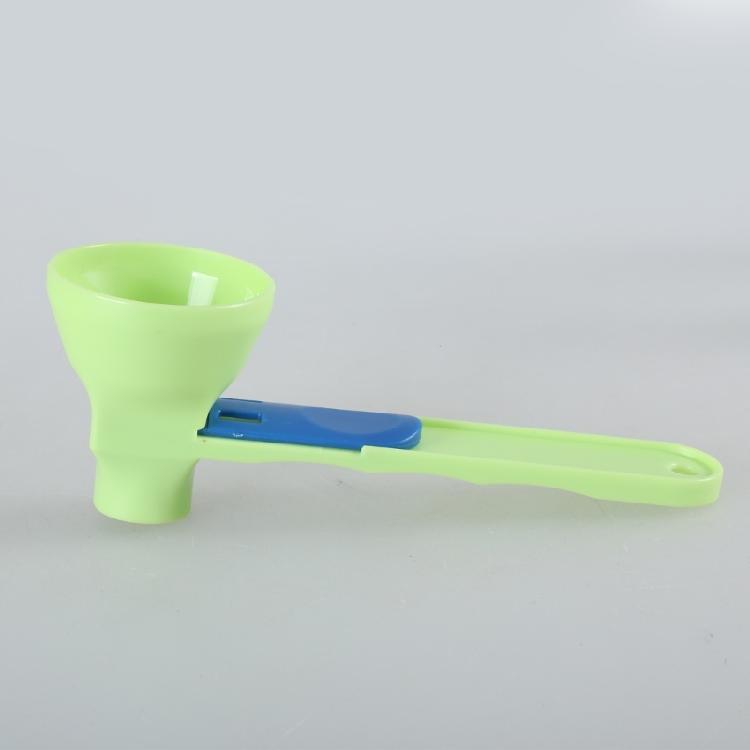 Ergonomic Long Handle Funnel Scooper Protein Powder Measuring Sliding Spoon Kitchen Accessories for Fitness Enthusiasts