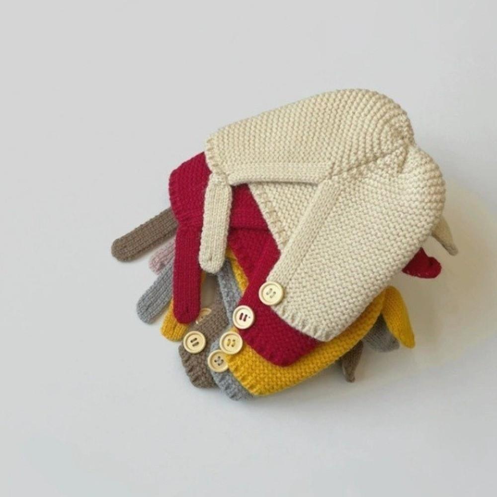 Keep Warm Knitted Beanie Hat Solid Color Baby Hat Cute Ear Protection Cap  Kids Boy Girl