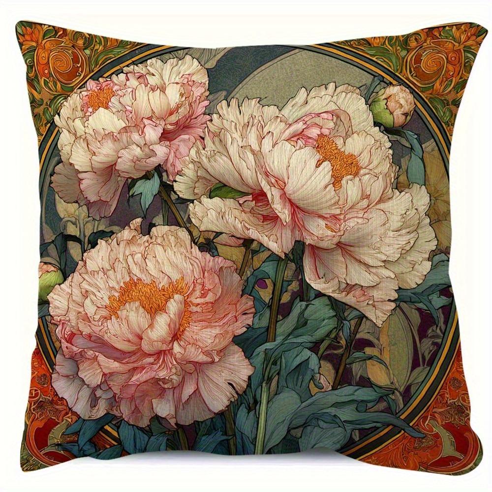 1 шт. Альфонс Муха искусство неоклассический стиль пион декоративная наволочка 40x40cm/16x16inch