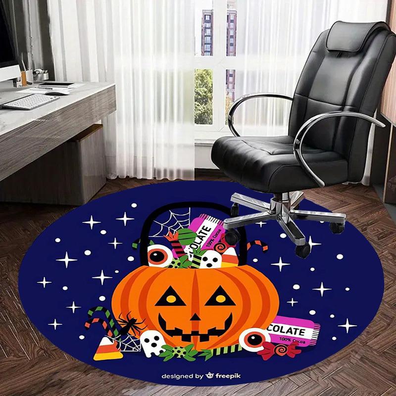 1pc Office Carpet Chair Mats Halloween pumpkin candy night stars Perfect for Decorating Office Chairs, Living Rooms, Or Bedrooms