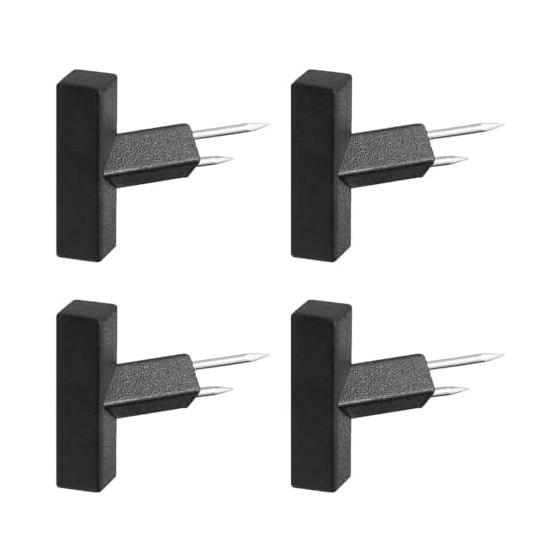 Yamazaki Jitsugyo (Yamazaki) 2 needles that won't come off easily Hook Thumbtacks S Set of 4 Black W0.6 x D2.4 x H1.9cm (including needles, per