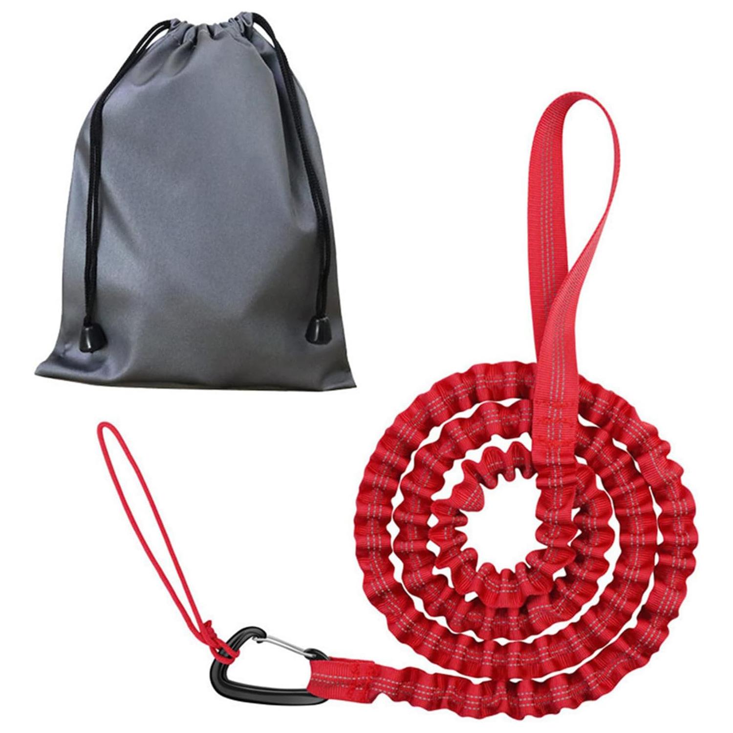 Outdoor bicycle towing rope, mountain bicycle towing rope, outdoor, cycling, parent-child tension rope, elastic towing rope Red* bicycle traction rope