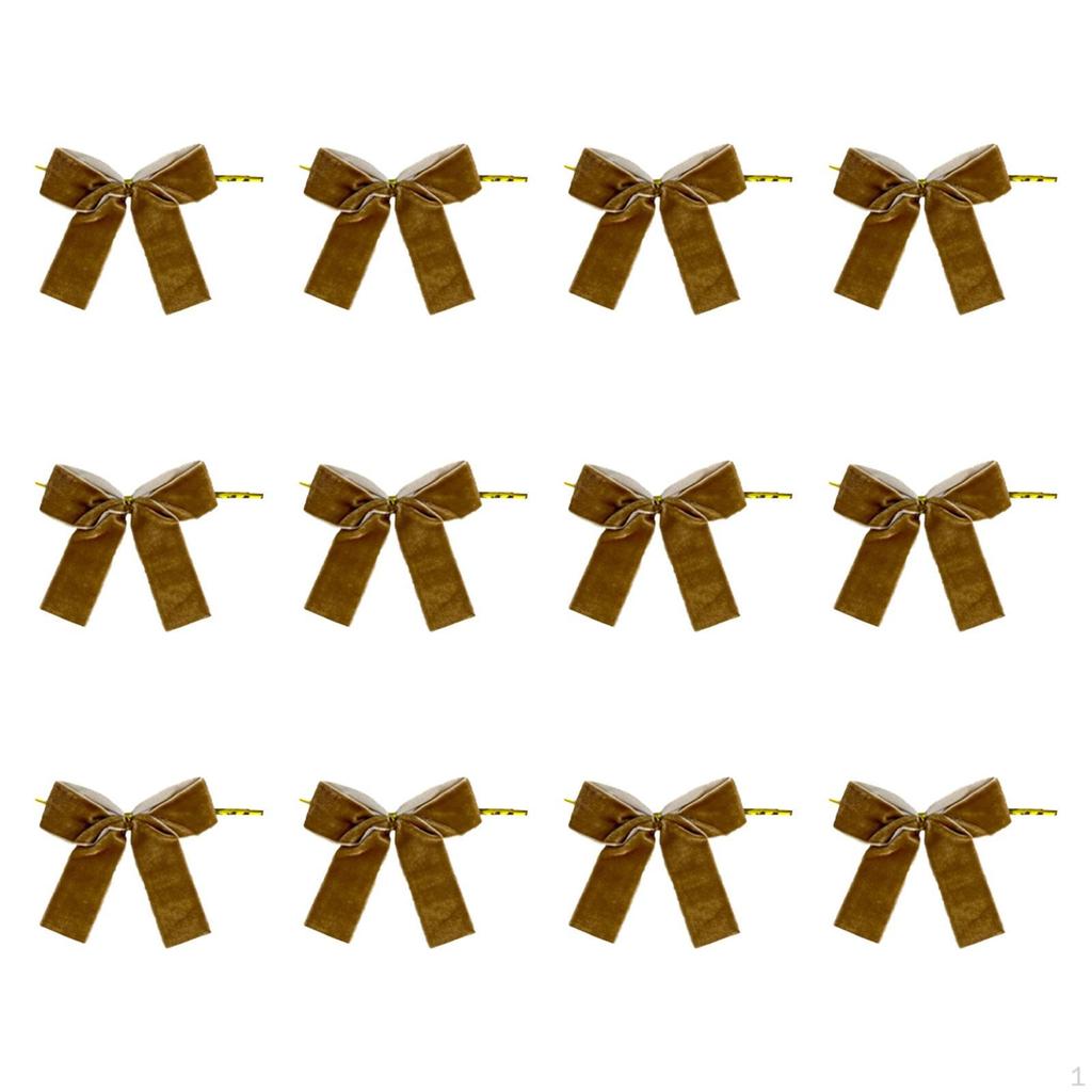 12 Stück Samtbögen für Weihnachtsbaumschmuck Schleife Weihnachtsfeier Türzubehör Feiertag