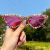2026 Birthday Girl Sunglasses Cat Eye Frame Candy Sprinkle Embellished UV Blocking Party Sun Glasses Eyewear KJ220