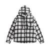 New Men's Hooded Plaid Shirt Loose Jacket for Men and Women Versatile Plaid Jacket for Men and Women