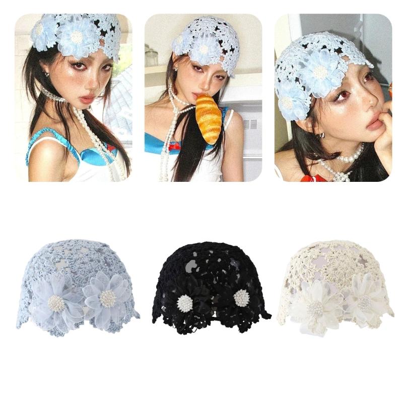 Folk Headpiece Handmade Flower for Dress up Casual Wear Party Headgear Pullover