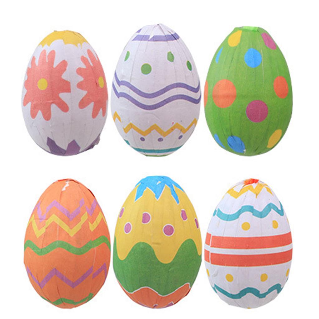 6pcs Easter Colorful Eggs Decoration Hanging Ornaments for Easter Tree Spring Party Supplies Home DIY Craft Kid Toy Gift