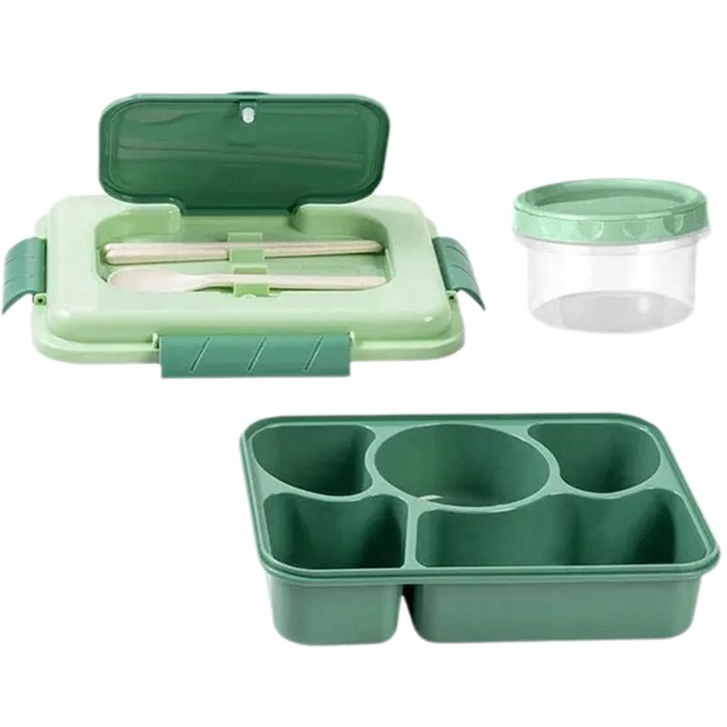4/5 Compartment Lunch Box with Small Bowl Bento Box Leakproof Students Office Worker Microwae Heating Portable Lunch Boxes