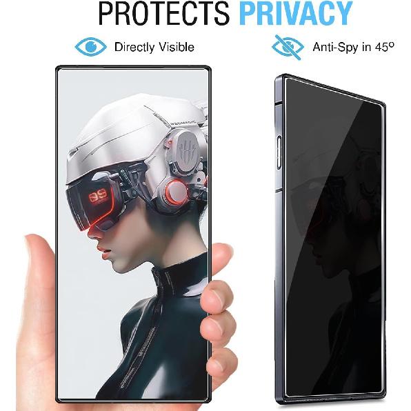 for Nubia Red Magic 9 Pro/Magic 9 Pro+ Privacy Screen Protector and Camera Lens Protector, Anti-Spy Flexible Privacy Screen Protector 9H Hardness