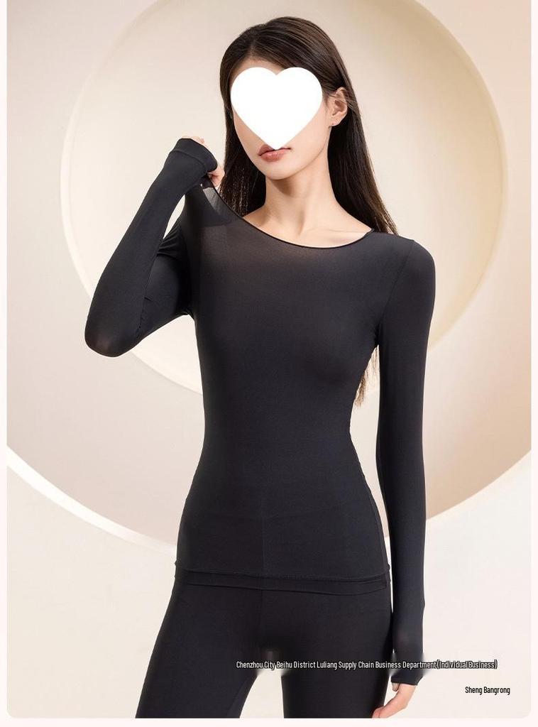 Skin-Beautifying Women's Warm Underwear Set with Hyaluronic Acid for Autumn and Winter