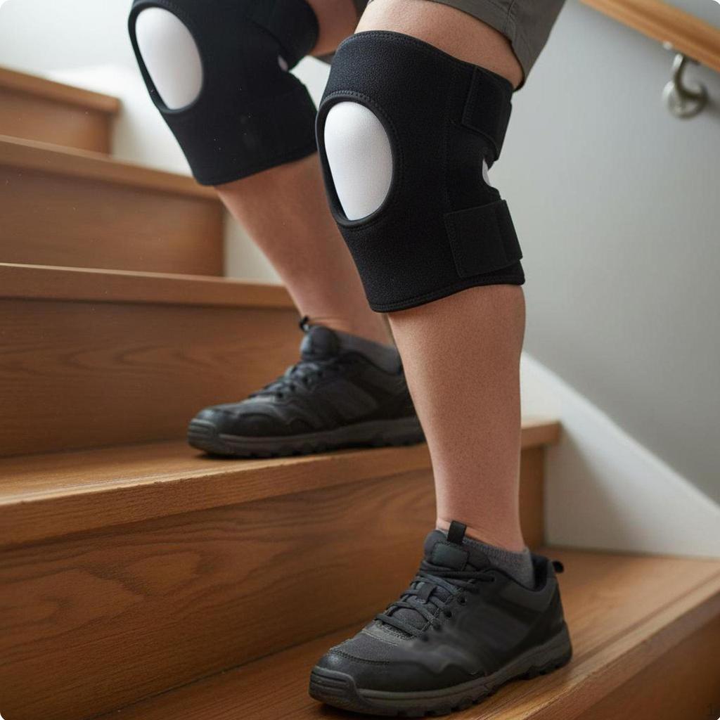 Dynamic Knee Stabilizer Adjustable Straps Spring Loaded Brace Breathable Material Mobility Aid