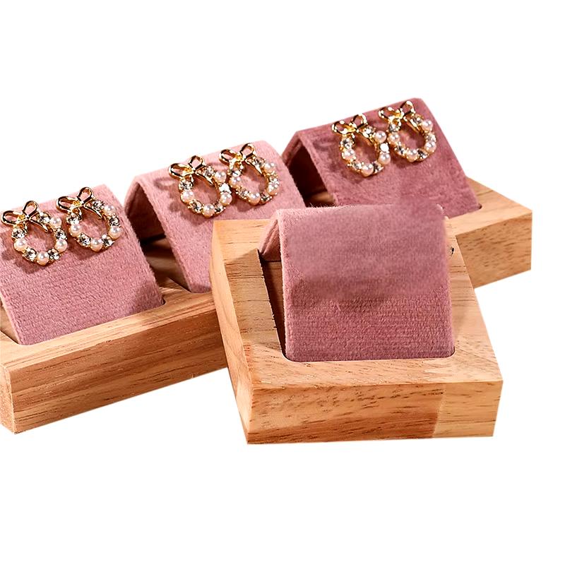 Wooden Earring Display Stand Ear Accessory Tray Ear Ring Holder Jewelry Display Props Jewelry Packaging