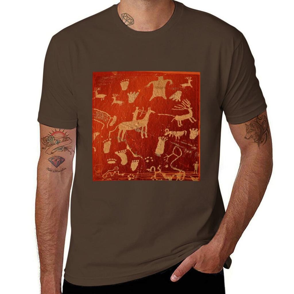 Petroglyphs on newspaper rock at Canyonlands national park Tshirt quick drying boys animal print sweat shirts men