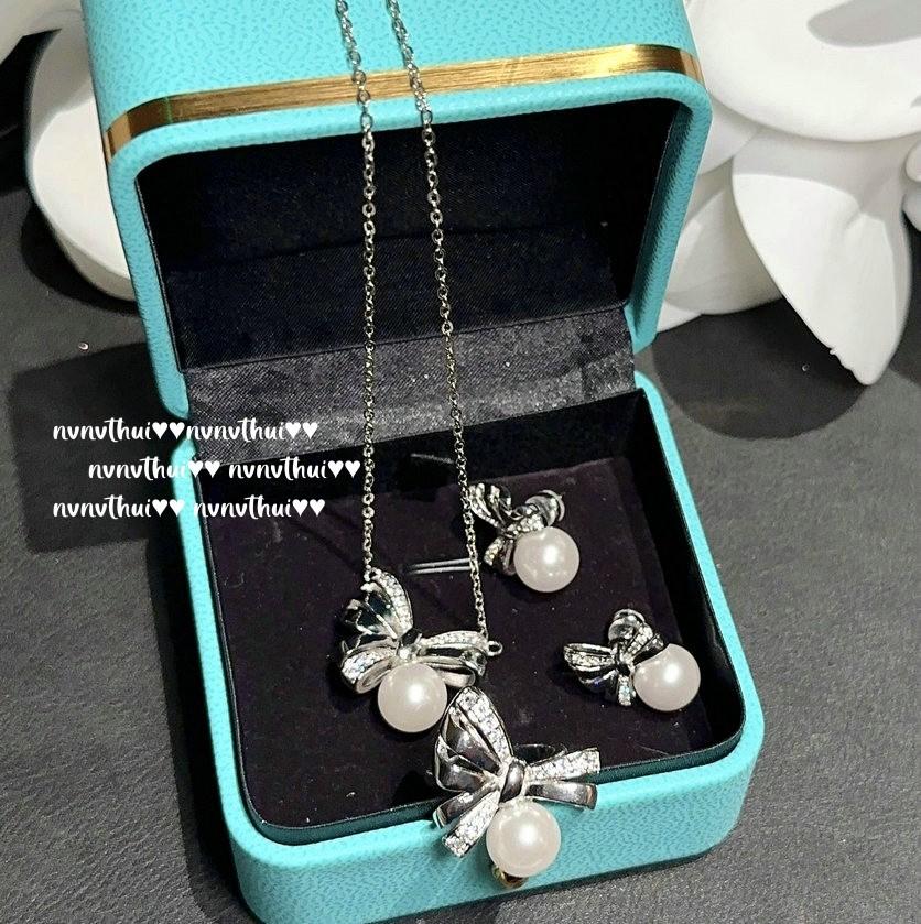 Princess On The Run, Bow Jewel Pearl Necklace, Farah, Deep Sea Beads, Butterfly Zircon Ring Set