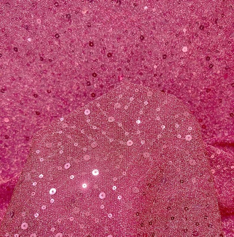 

1/3/5Yard Fashion Shiny Colorful Embroidered Fabric for DIY Sewing Wedding Dress Skirt Mesh Material Sequin Embroidery 1Yard