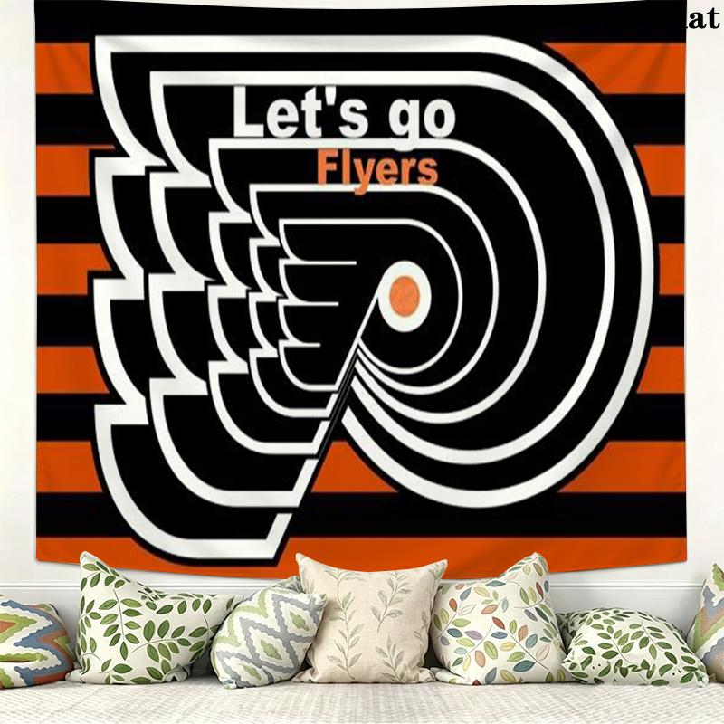 Philadelphia Flyers Logo Wall Tapestry Aesthetic Wall Hanging Printed Fabric Blanket Decorative Tapestries for Bedroom Living Room Home Decor