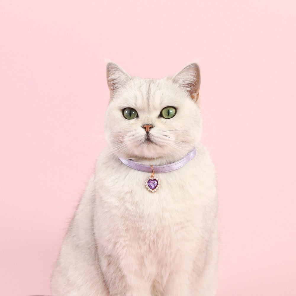 Herz-Anhänger Haustierbedarf Verstellbare Katzenhalsbänder Mode-Haustierhalsband Haustier-Accessoires