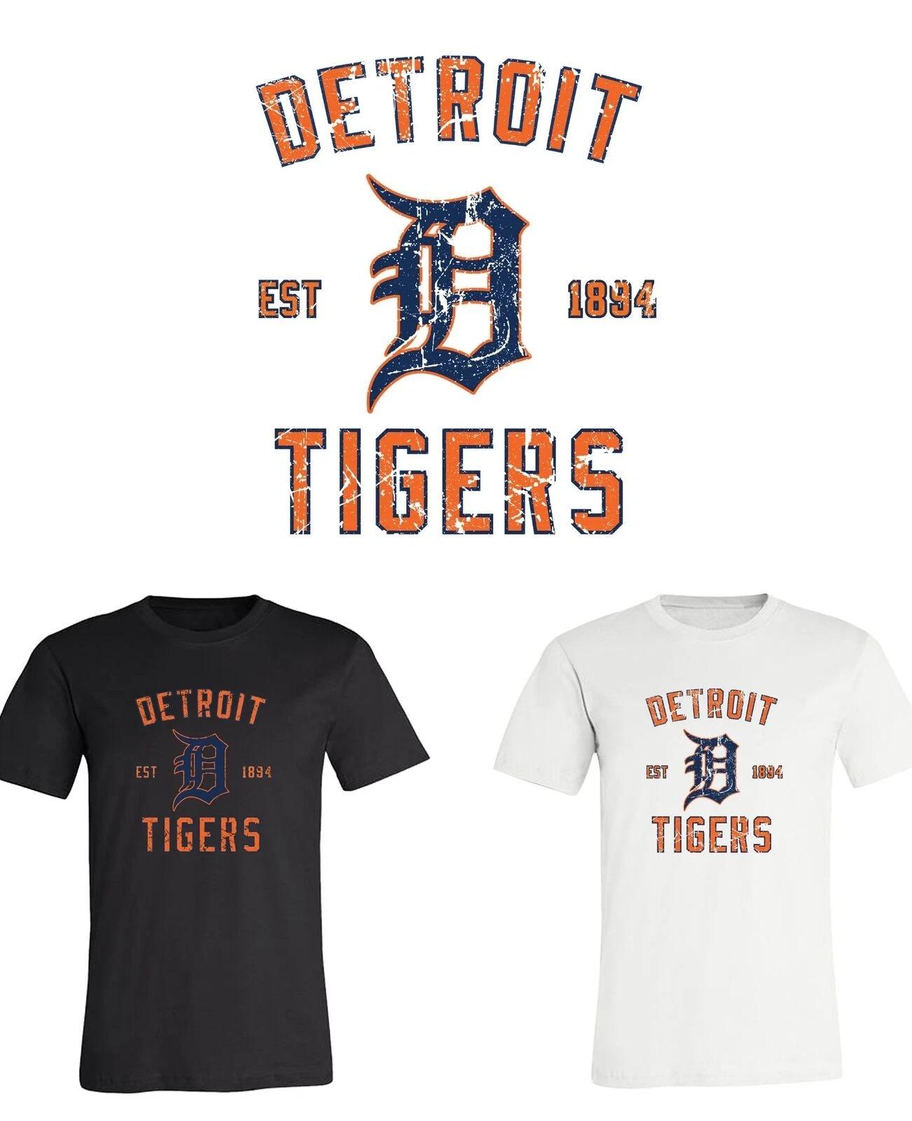 Detroit Tigers Est Distressed logo T-Shirt Sizes Youth-Adult 6XL FAST Ship! M