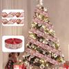 Elegant 2 Meter Christmas Ribbon Decorations With Snowflake And Pine Tree Designs