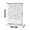 Key Storage Lock Box Vintage Carving With 6 Hooks Wooden Key Ring Holder Lock Box Wall Mount For Home Office Hallway Living Room