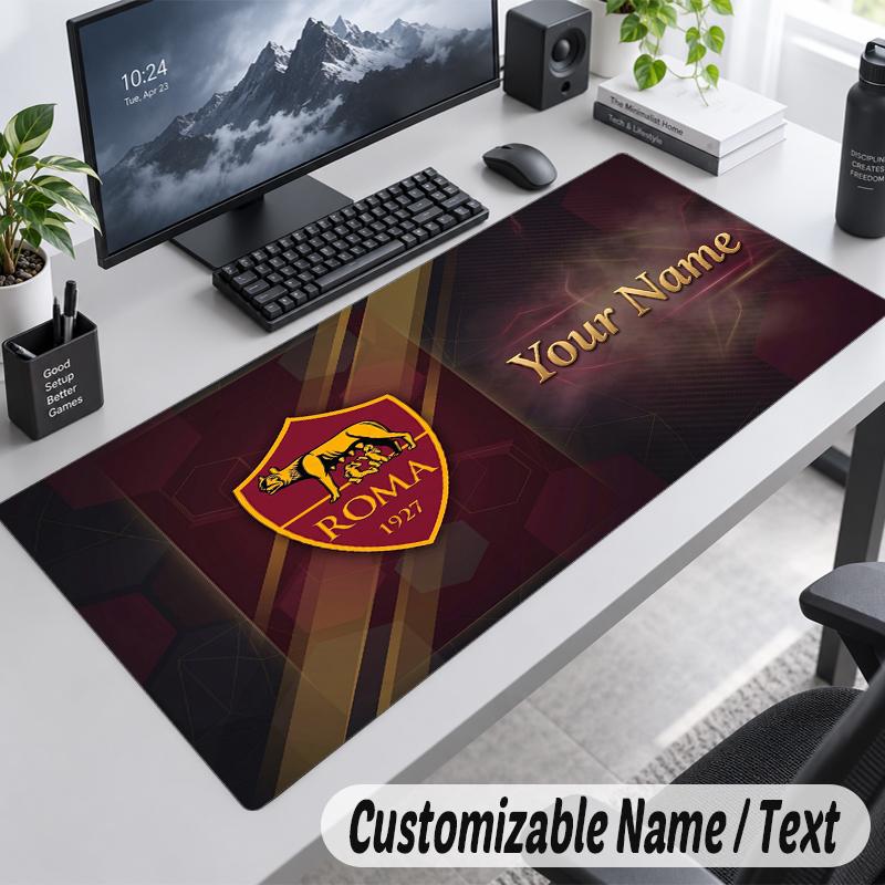 Custom Name Text Mouse Pad AS Roma FC Personalized Desk Pad For Work And Gaming