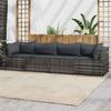 Vidaxl 4-Cz. Set da Giardino, Cuscini, Rattan PE Grigio