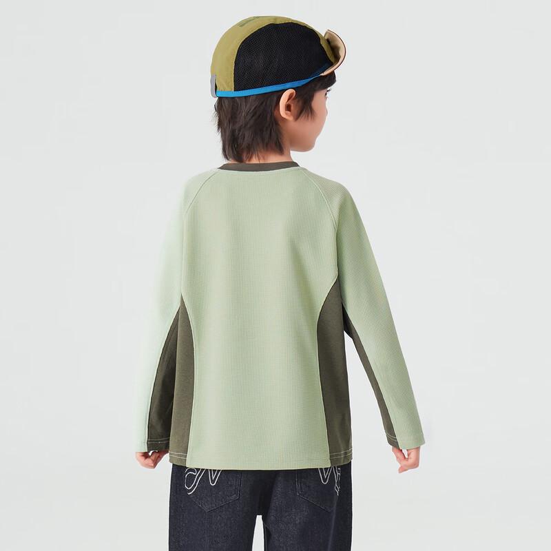 Boys' Waffle Patchwork Color Block Long Sleeve T-Shirt