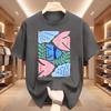 Feng Shui Minimalist Cartoon Printed Tshirt Unisex Unisex Flower Fish Loose Tshirt Casual Cotton Short Sleeved T Shirt Unisex Tops
