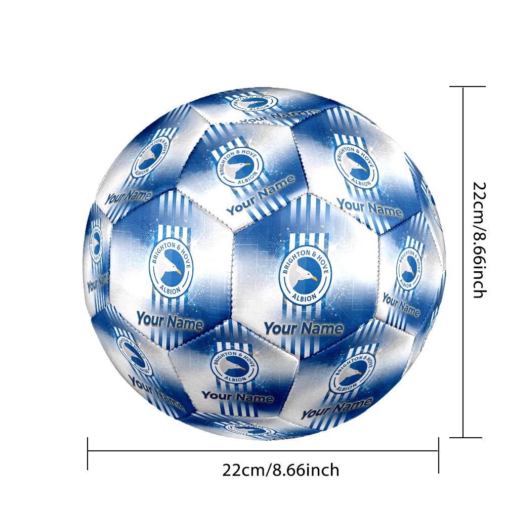 Size 5 Football Custom Name Text, Outdoor Training Soccer BallBrighton & Hove Albion Football