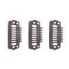 50pcs 8 Tips 8 Teeth Snap Comb Wig Clips Stainless Steel Snap Clips with Rubber Hair Grips for Hair Extension Wigs