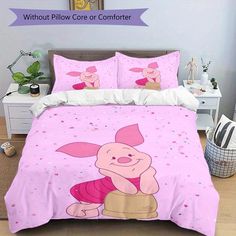 3pcs Cute Cartoon Piglet Quilt Cover Set - Soft and Cozy Bedroom, Guest Room and Dorm Decorative Bedding 3-Piece Set 1 Quilt Cover + 2 Pillow Sha