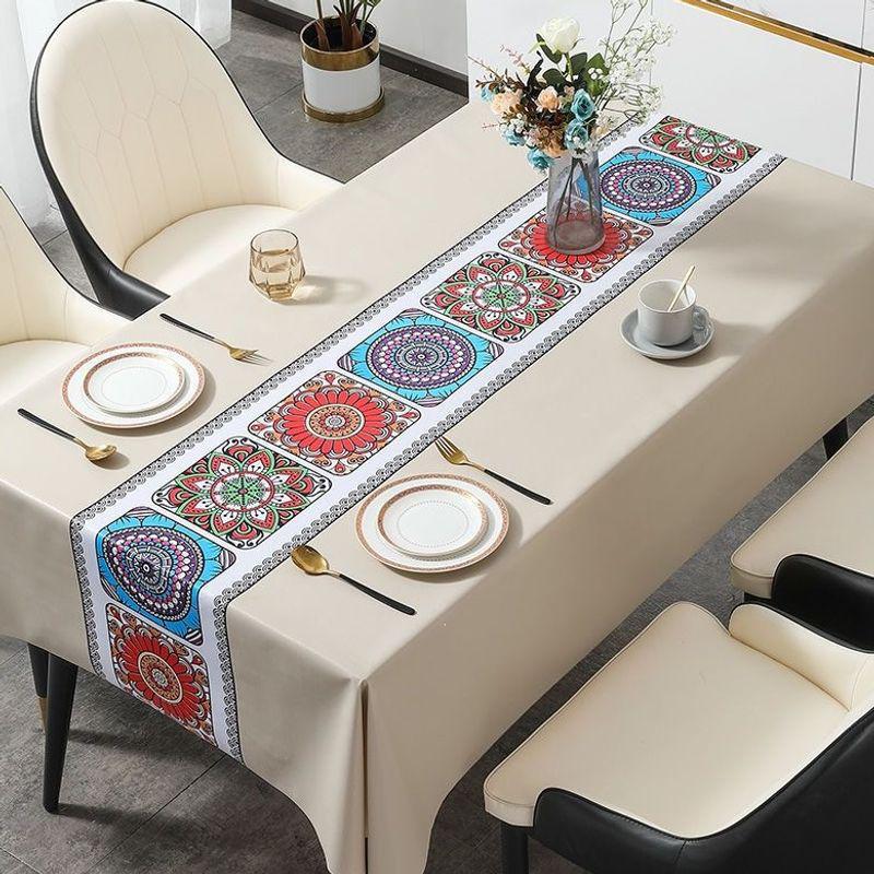 Oval & Rectangular Wash-Free Tablecloth - New Chinese Style for Coffee & Dining Tables