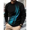 T-shirt Sportiva da Uomo a Manica Lunga da Uomo Casual per Sport Fitness Tempo Libero Leggera con Stampa Sfumata 3D Streetwear Casual