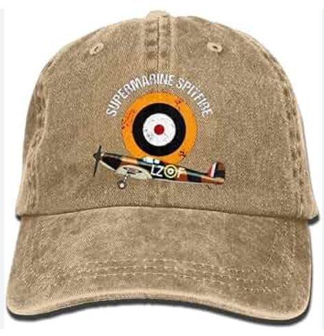 Popular washed old baseball cap World War II Spitfire fighter print sunshade cap sun cap