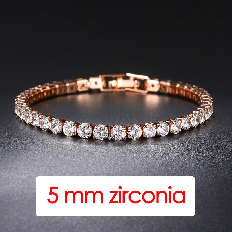 Women's Tennis Bracelet Hip Hop Trendy AAA+ Cubic Zirconia Silver Color Teen Girl Crystal Chain On The Hand Wedding Jewelry H086