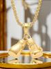 Hip Hop Pair Boxing Glove Pendants For Men Gold Color Stainless Steel Male Hippie Jewelry Dropshipping Necklace