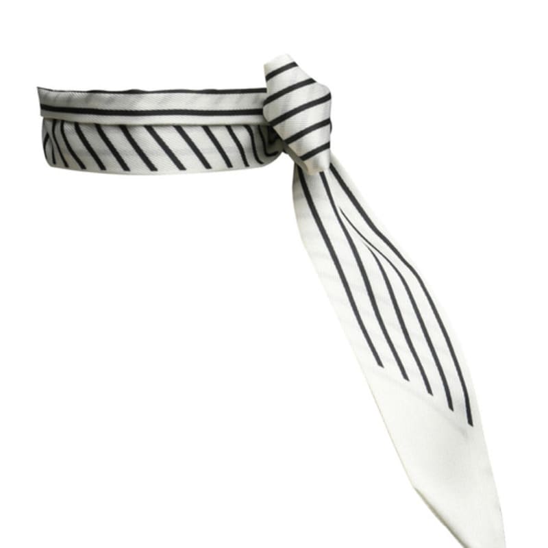 DOYOUKNOWMC ALL SEASON Pinstripe White Twilly Scarf