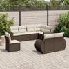 VidaXL Garden Lounge Set with Cushions 8 Pcs, Sofas with Backrest, Furniture Set, Patio Terrace Furniture, Brown 3221642
