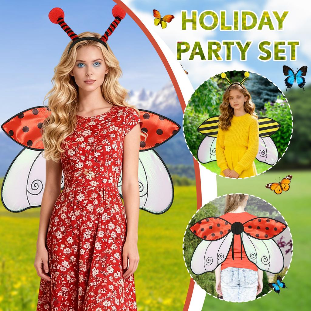 Insect Costume Set For Party & Cosplay And Bee 2 Piece Dress Up Accessories
