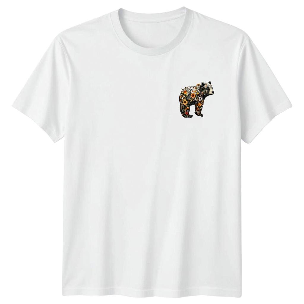 Floral Bear Wildlife Animals Unisexs TShirt Unisexs Graphic Tee Nature Inspired Top